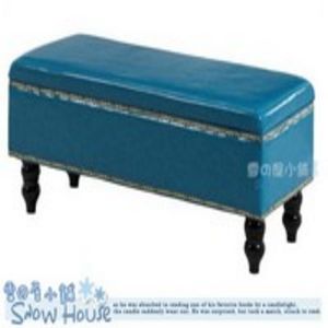 R470-05 K-5藍色鉚釘掀蓋式置物椅(皮面)/收納椅/單人沙發/穿鞋椅