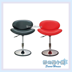 吧檯椅(307小高) 有背 櫃台椅 吧枱椅 黑皮/紅皮 氣壓升降 圓盤 X713-05/10